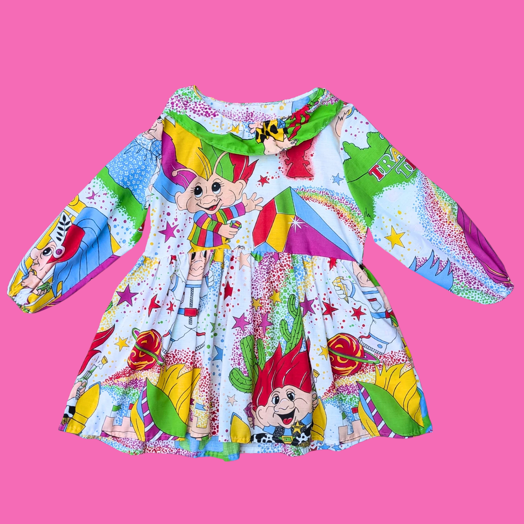 Handmade, Upcycled Trolls Bedsheet Dress Size XL