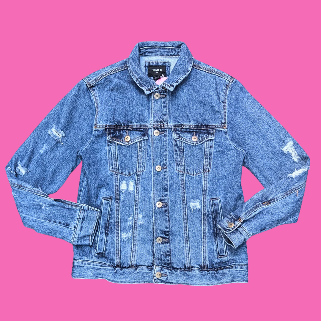 A Clockwork Orange Upcycled T-Shirt Denim Jacket Size M for Men