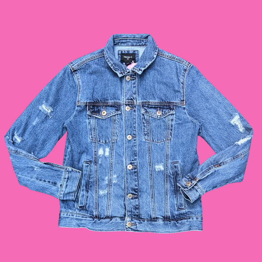 A Clockwork Orange Upcycled T-Shirt Denim Jacket Size M for Men