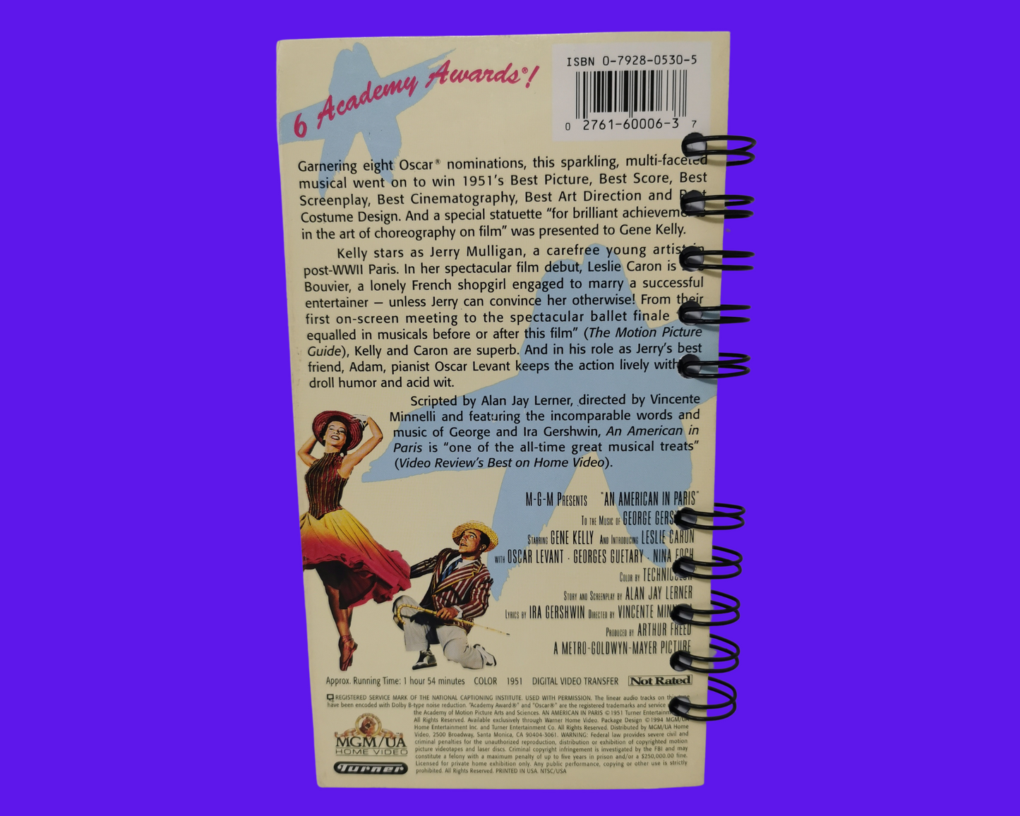 An American in Paris VHS Movie Notebook