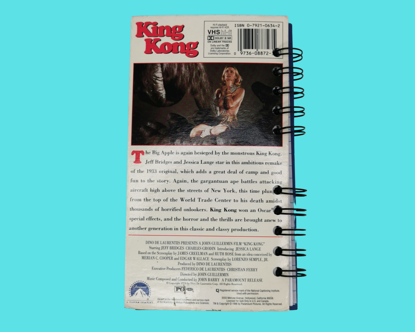 King Kong Upcycled VHS Movie Notebook
