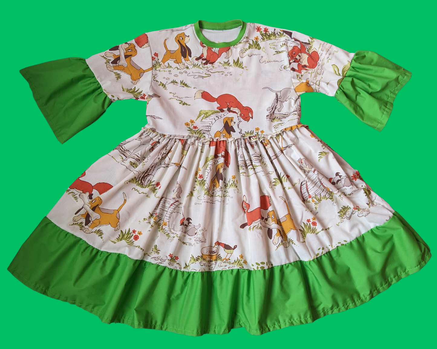 Fait à la main, robe t-shirt Pokemon drap de lit recyclé pour SML-XL