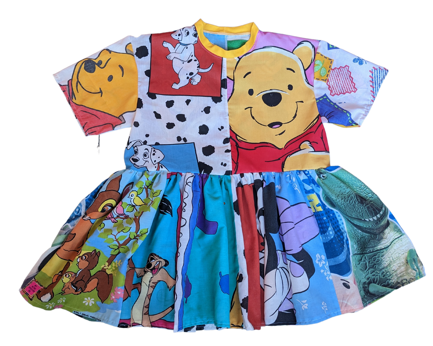 Fait à la main, robe t-shirt Pokemon drap de lit recyclé pour SML-XL