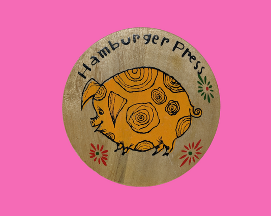 Presse à hamburger en bois vintage des années 1970