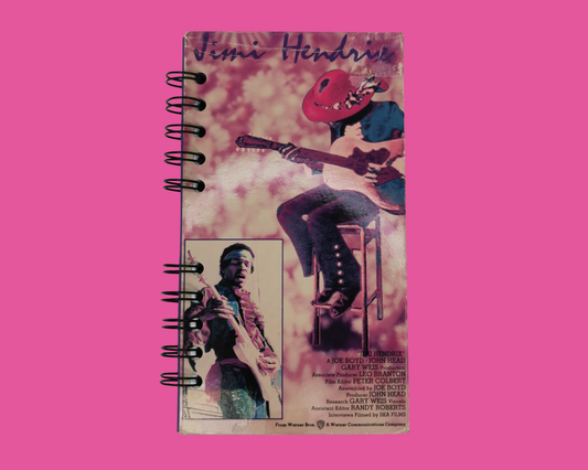Jimi Hendrix Upcycled VHS Movie Notebook