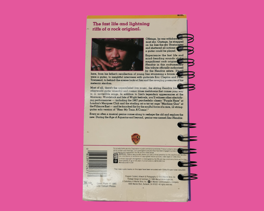 Jimi Hendrix Upcycled VHS Movie Notebook