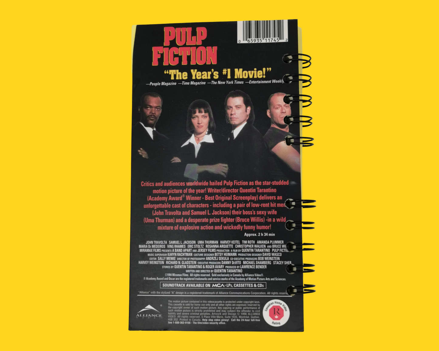 Cahier de film VHS recyclé Pulp Fiction