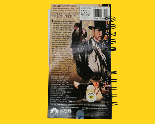 Indiana Jones and the Raiders of the Lost Ark VHS Movie Notebook