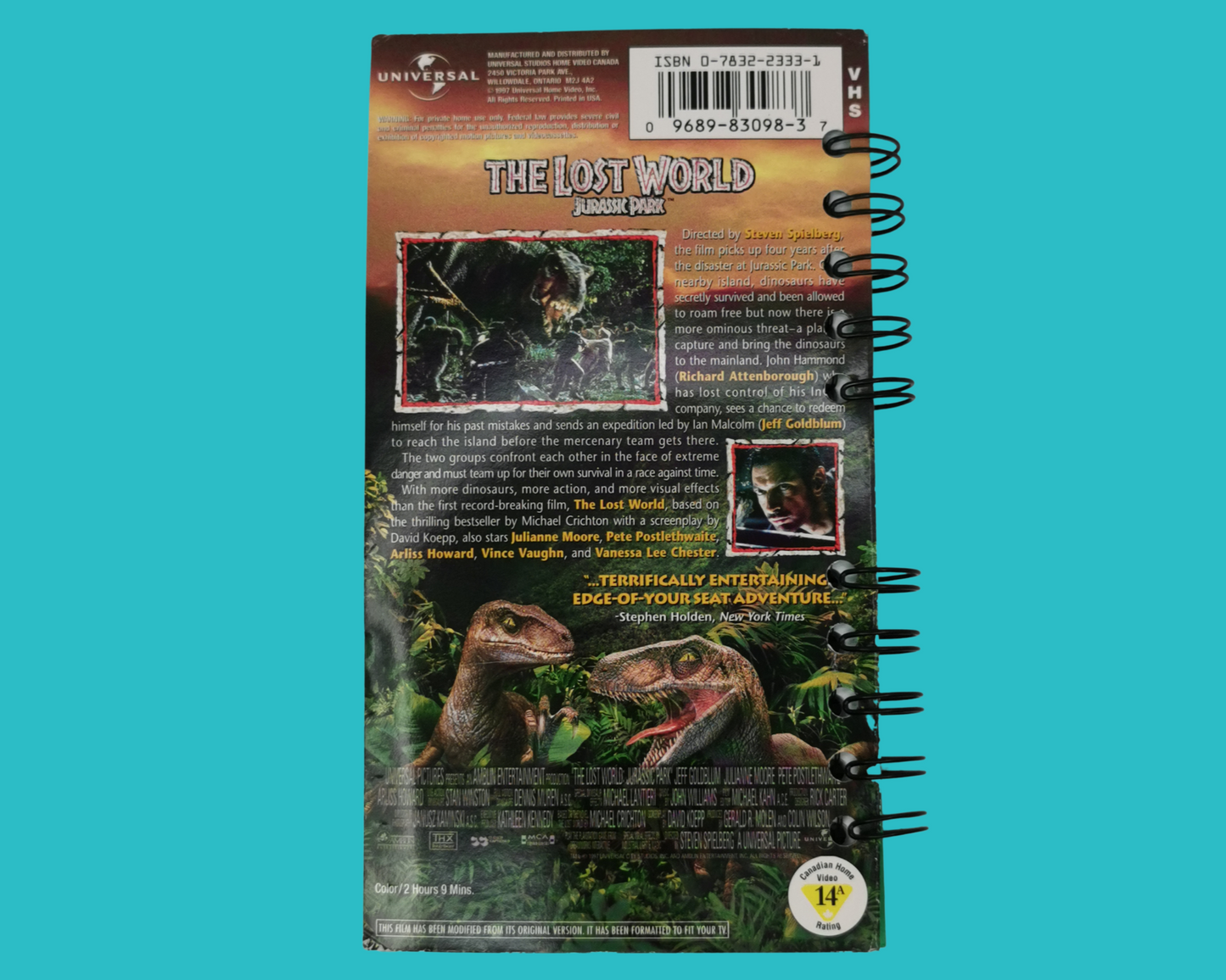 Jurassic Park The Lost World VHS Movie Notebook