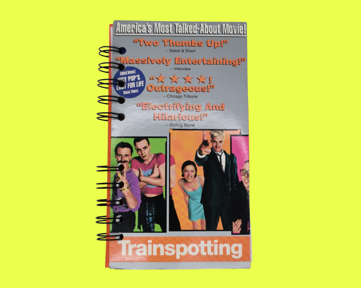 Trainspotting Upcycled VHS Movie Notebook