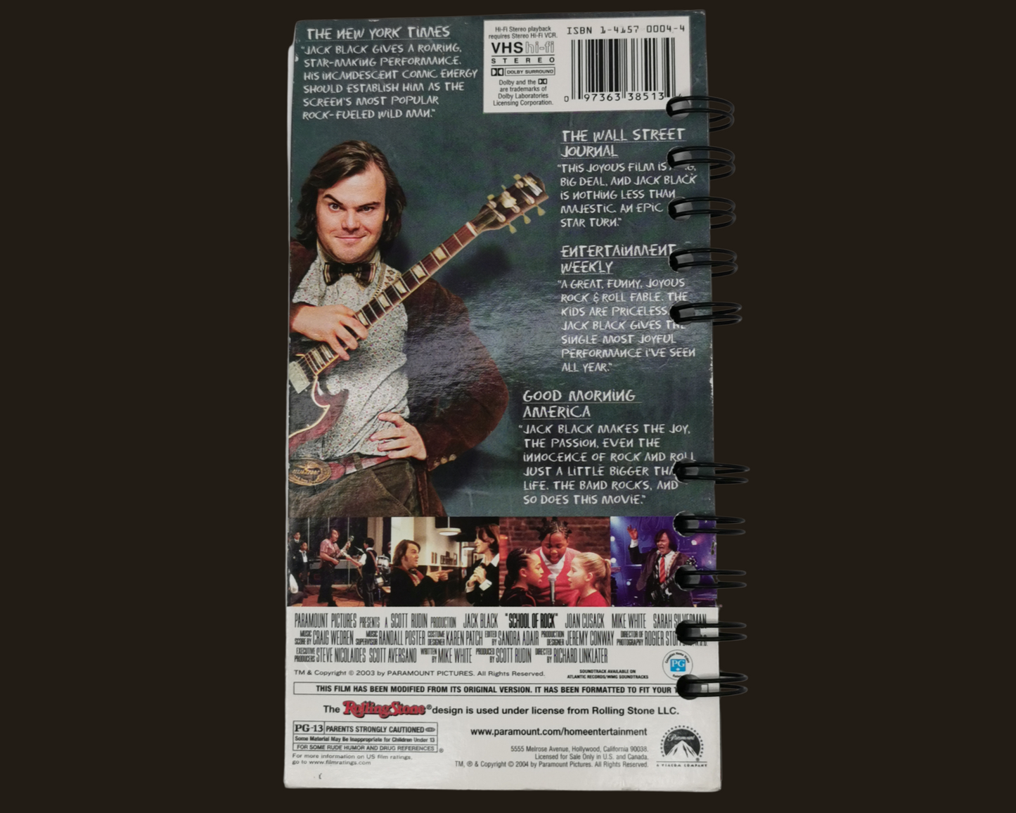 School Of Rock VHS Movie Notebook