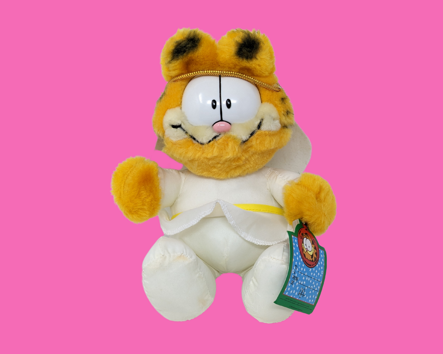 Vintage 1990's McDonald's Angel Garfield Plush Toy