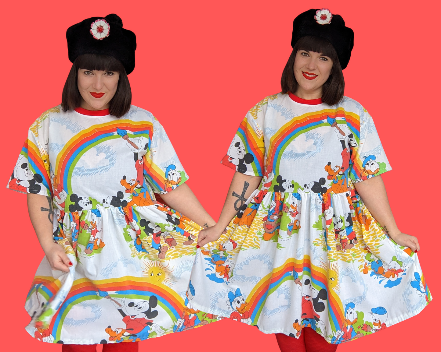 Fait à la main, robe t-shirt Pokemon drap de lit recyclé pour SML-XL