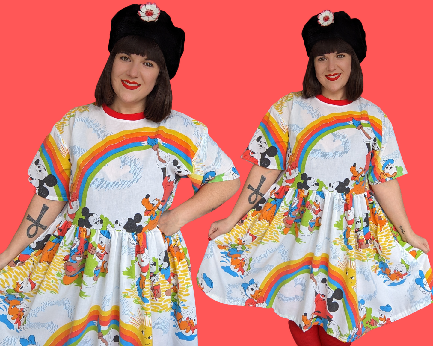 Fait à la main, robe t-shirt Pokemon drap de lit recyclé pour SML-XL