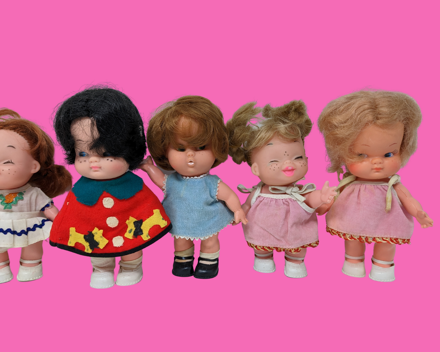 Lot de 11 poupées Evergreen vintage des années 1970 fabriquées à Hong Kong
