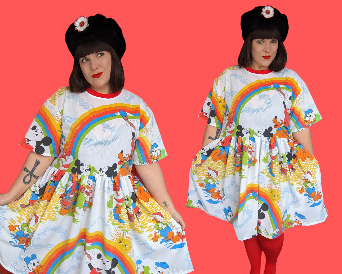Fait à la main, robe t-shirt Pokemon drap de lit recyclé pour SML-XL