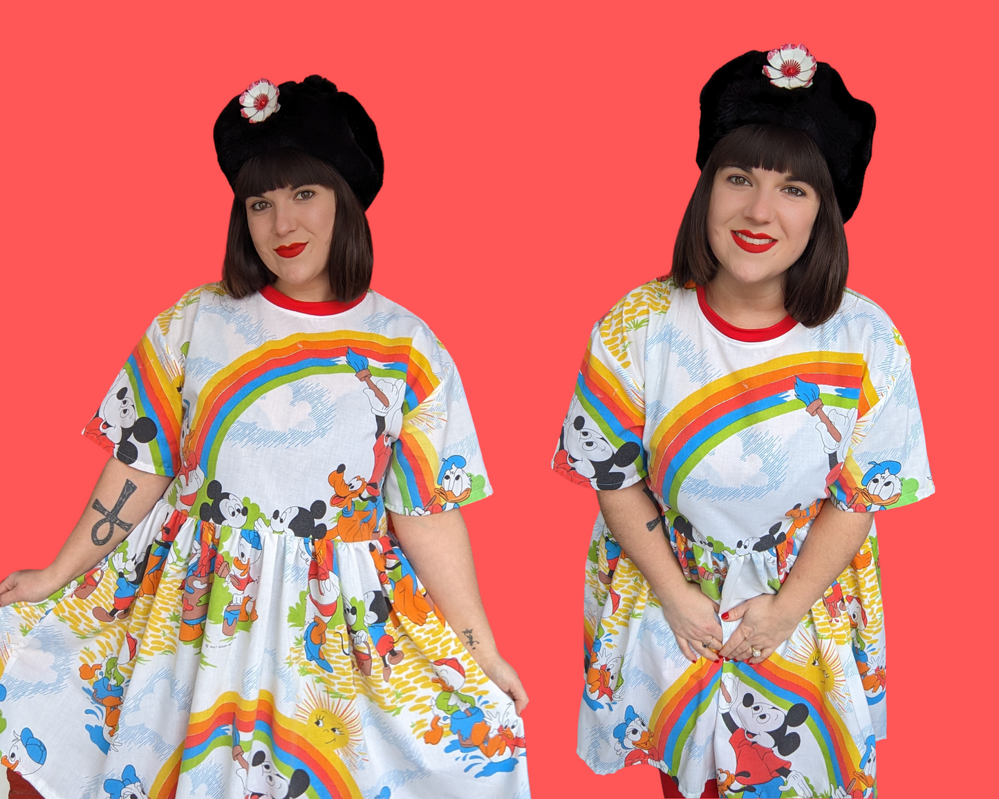 Fait à la main, robe t-shirt Pokemon drap de lit recyclé pour SML-XL