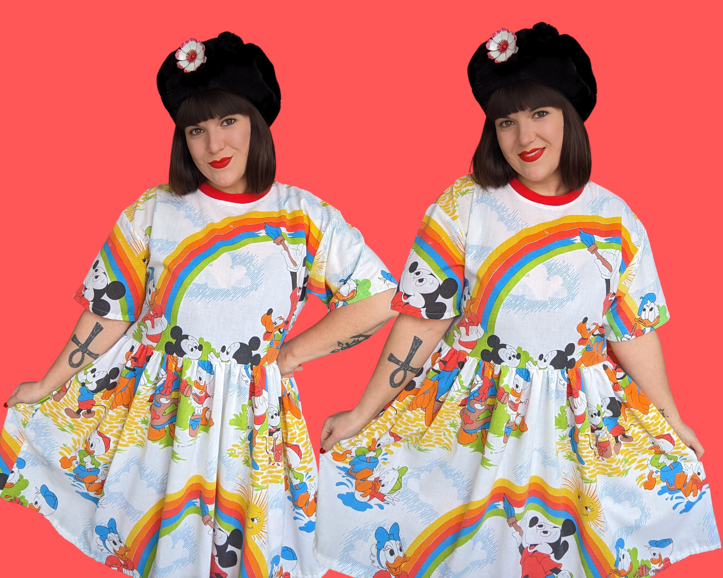 Fait à la main, robe t-shirt Pokemon drap de lit recyclé pour SML-XL