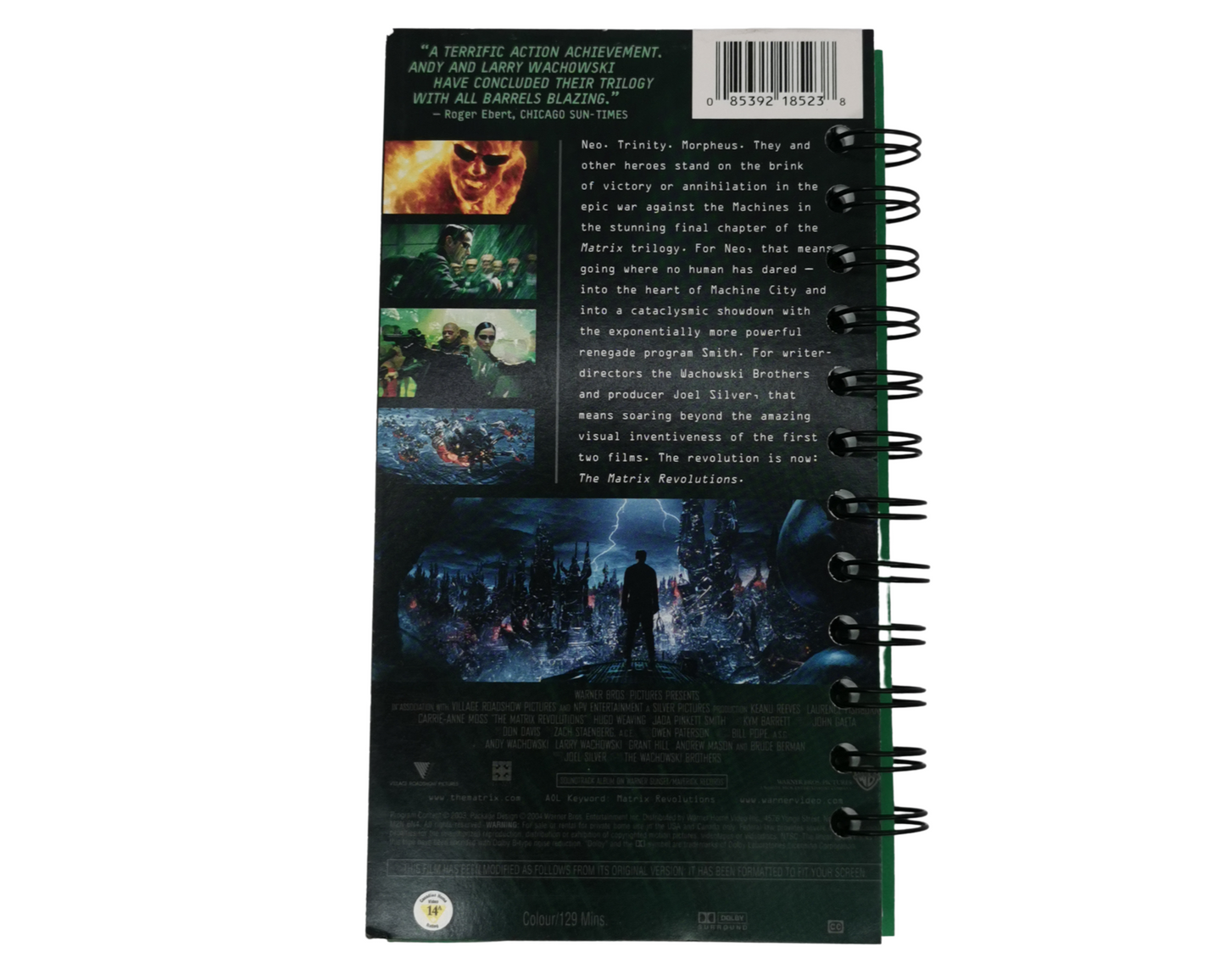 Matrix Revolutions VHS Movie Notebook