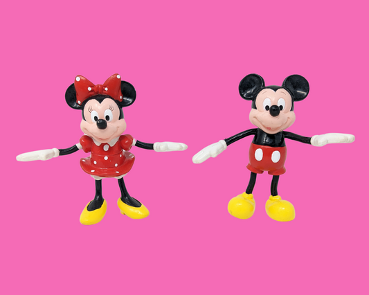 Vintage 1990's Mickey Mouse and Minie Mouse Walt Disney Toys