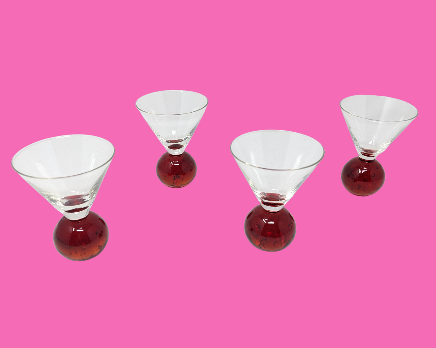 Vintage 1980's Set of 4 Matching Small Martini Glasses by Abbol China