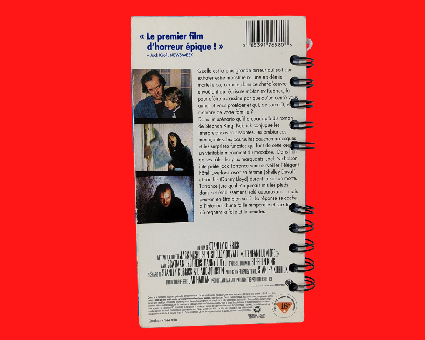Cahier de film VHS The Shining version française