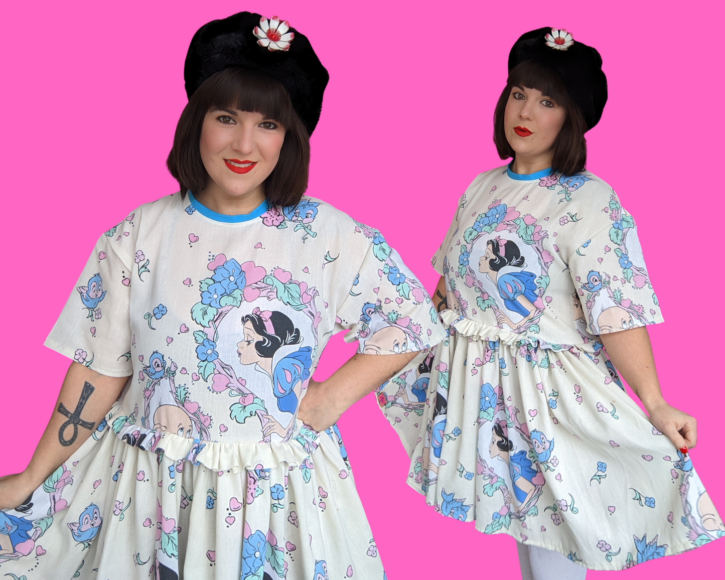 Fait à la main, robe t-shirt Pokemon drap de lit recyclé pour SML-XL