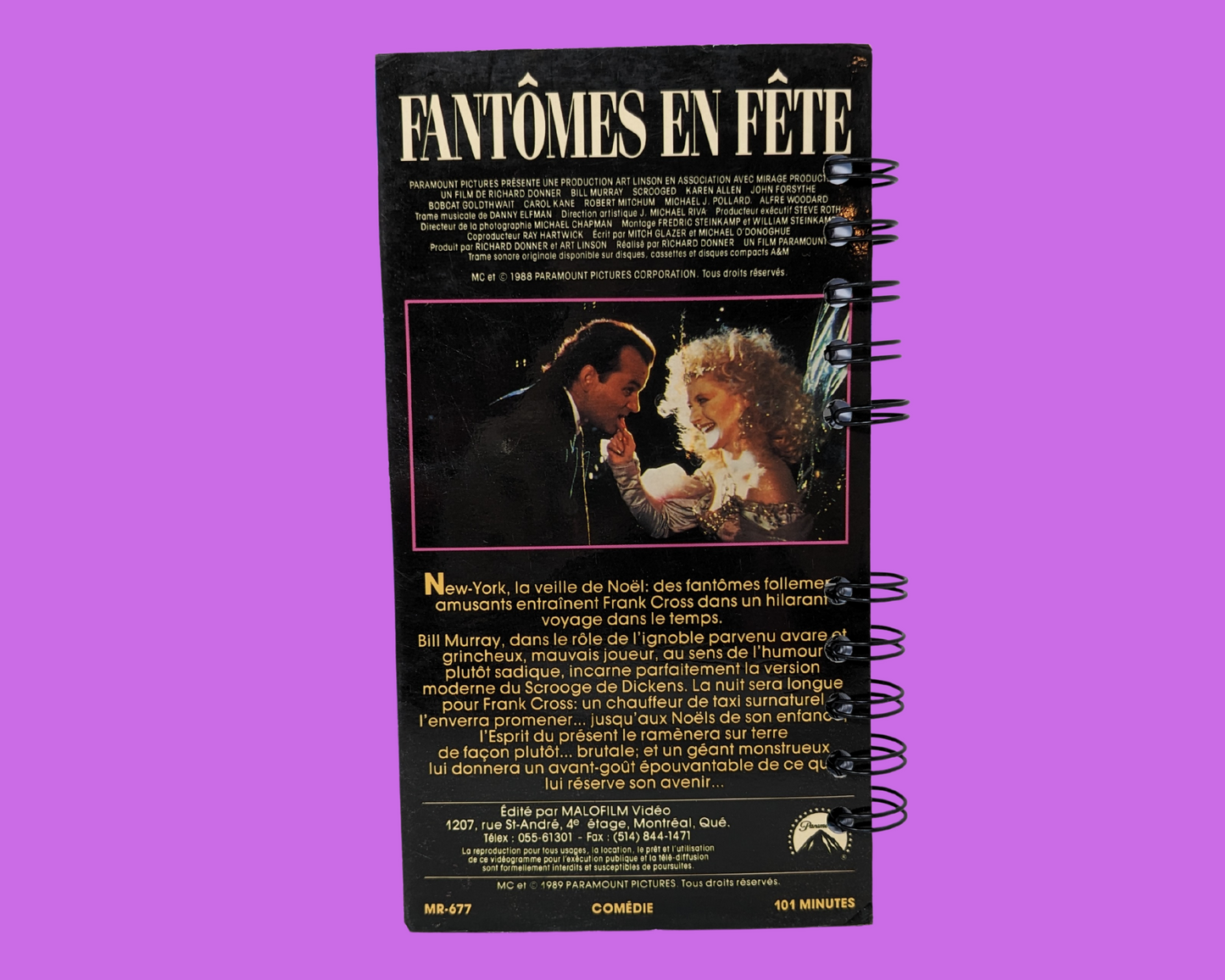 Cahier de film VHS version française Scrooged
