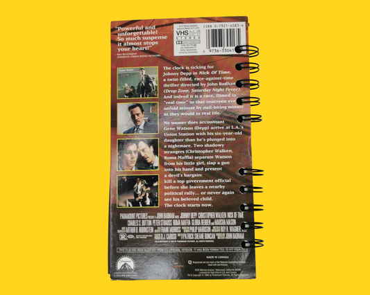Cahier de film VHS recyclé Nick Of Time