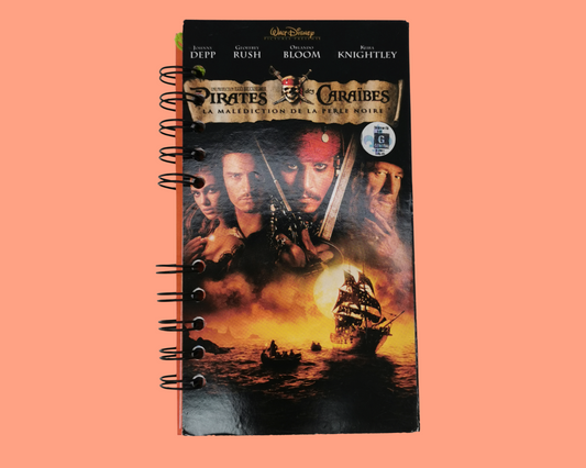 Pirates des Caraïbes Version FRANÇAISE, Carnet de Film VHS Upcyclé