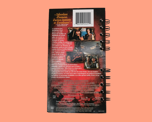 Pirates of the Caribbean Upcycled VHS Movie Notebook
