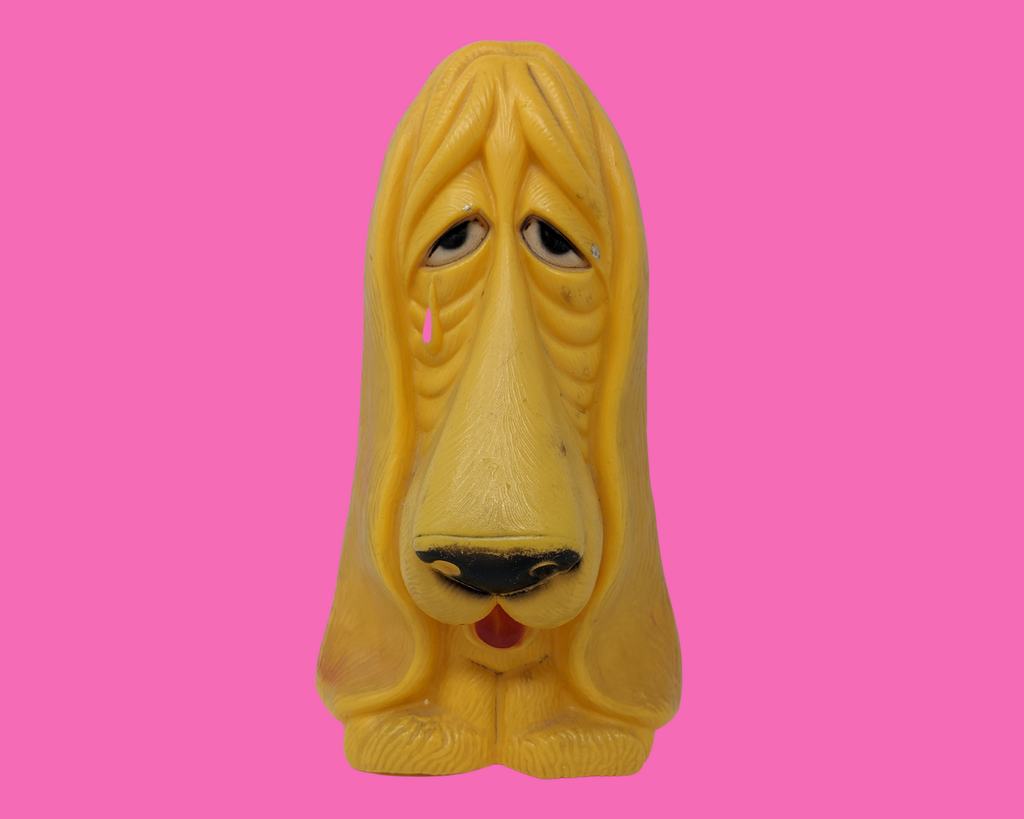 Vintage 1980's Plastic Hound Dog Plastic Piggy Bank