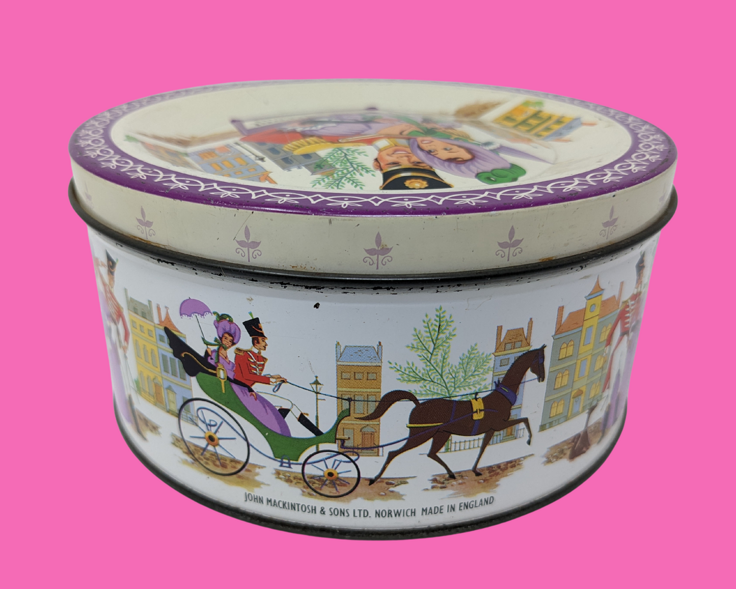 Vintage 1960's Mackintosh's Quality Street Chocolate & Toffee Tin Box Made in the UK