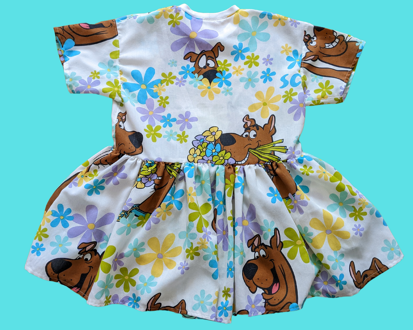 Fait à la main, robe t-shirt en drap de lit Scooby-Doo recyclé pour SML-XL