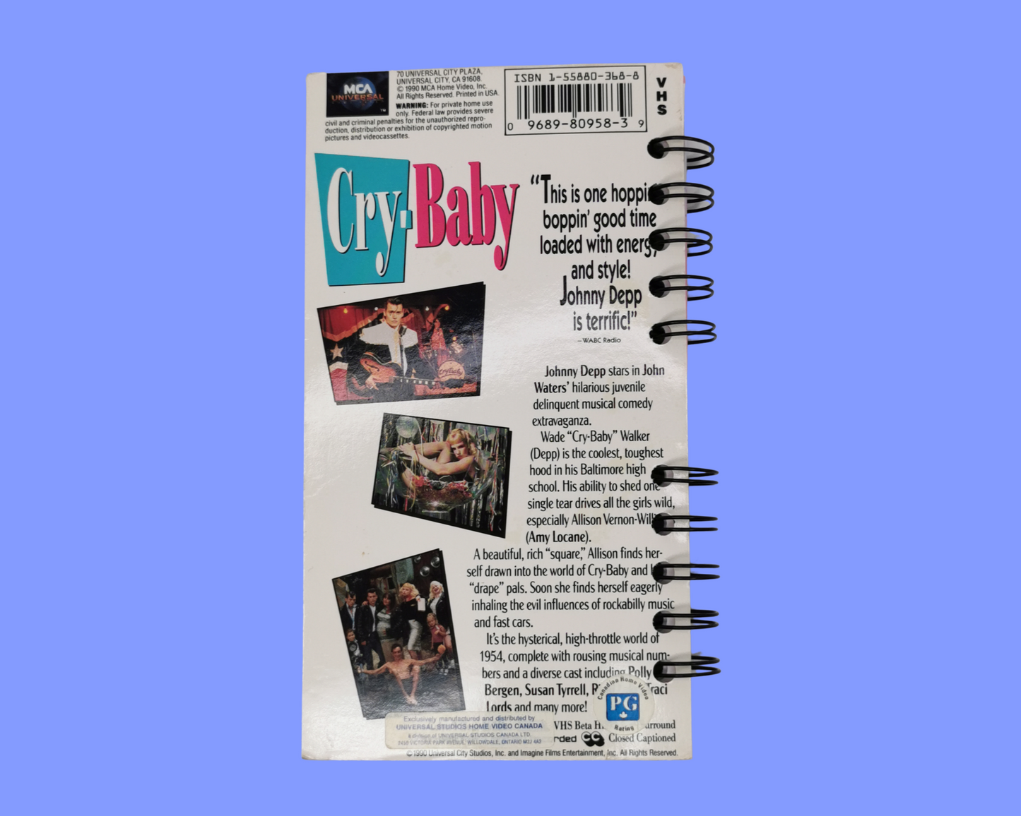 Cry Baby Upcycled VHS Movie Notebook