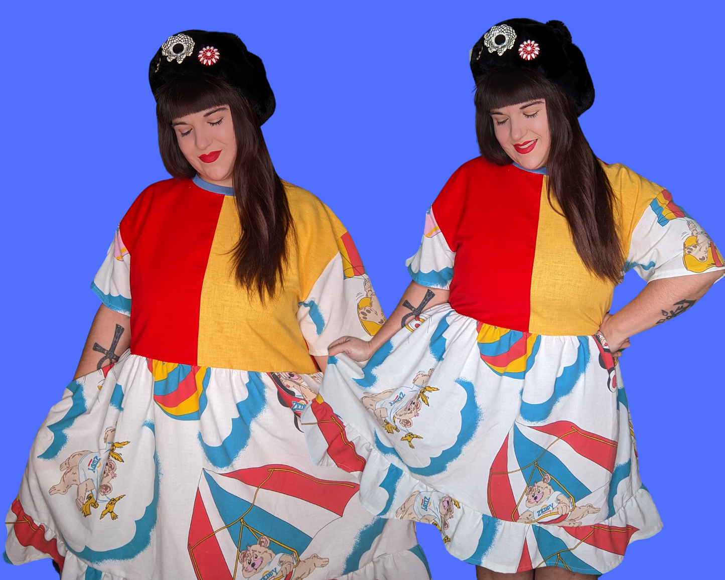 Handmade, Upcycled Zellers Bedsheet T-Shirt Dress Fits S-M-L-XL
