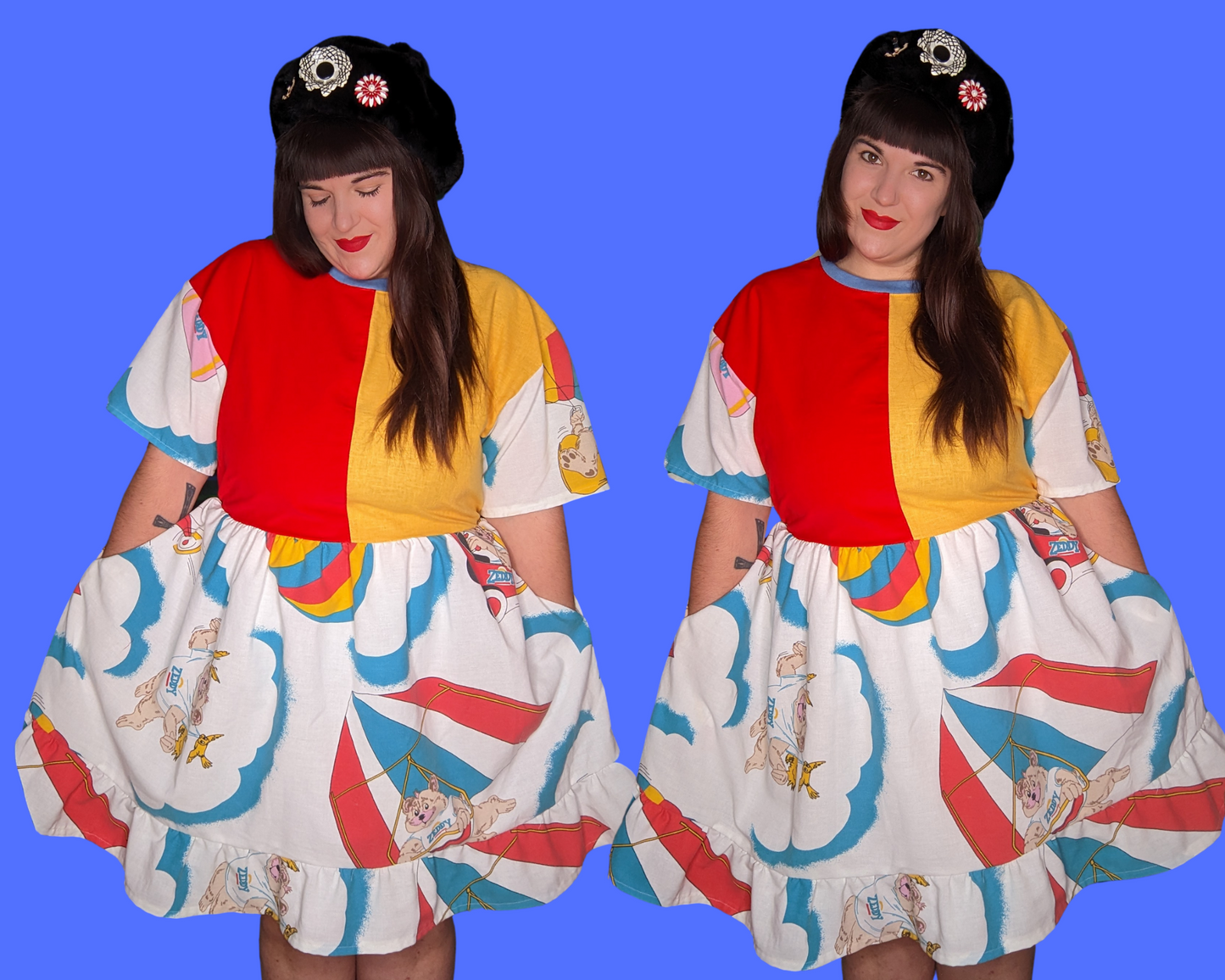 Handmade, Upcycled Zellers Bedsheet T-Shirt Dress Fits S-M-L-XL