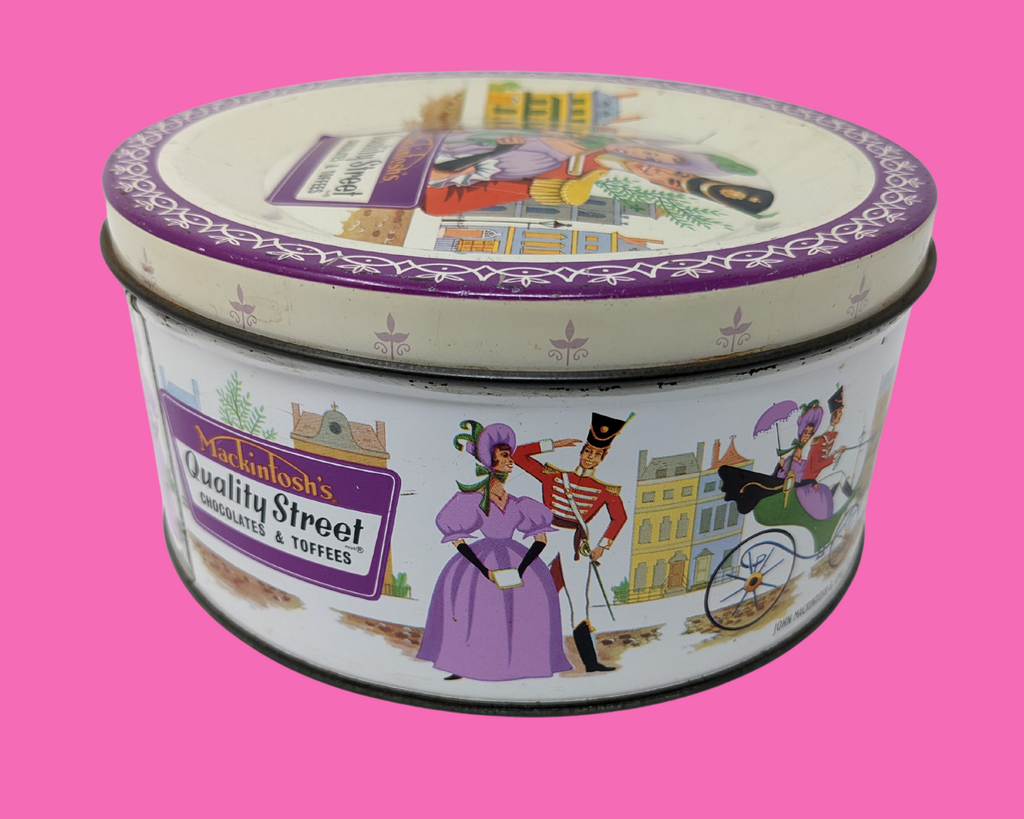 Vintage 1960's Mackintosh's Quality Street Chocolate & Toffee Tin Box Made in the UK