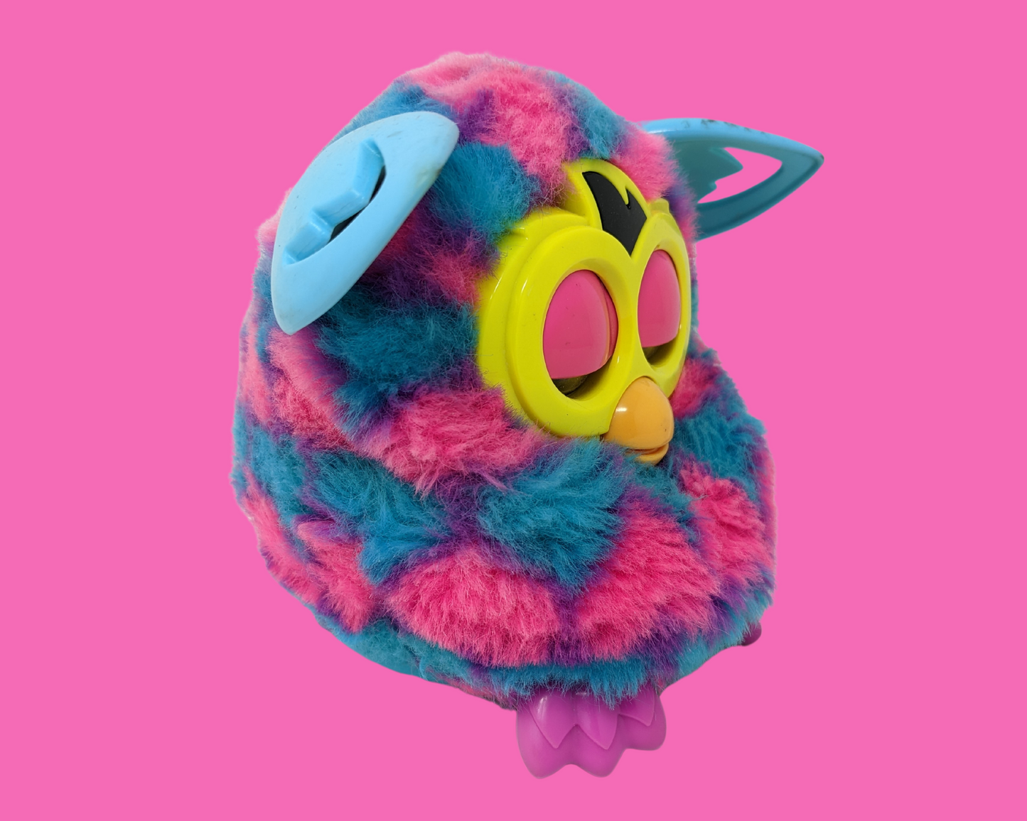 Retro, Pink and Blue Fluffy Furby Toy