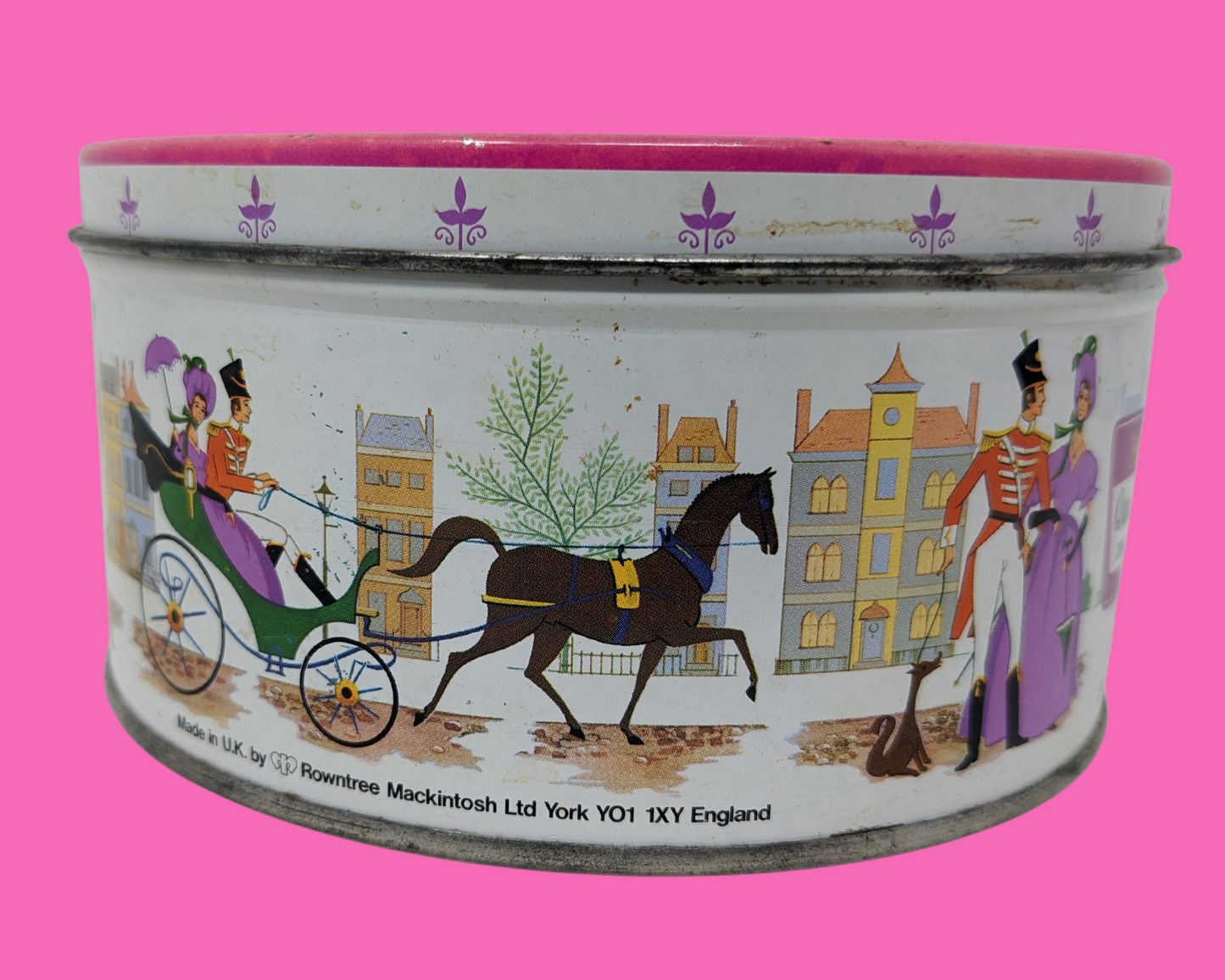 Vintage 1960's Quality Street Chocolate &amp; Toffee Tin Box de Mackintosh Fabriqué au Royaume-Uni