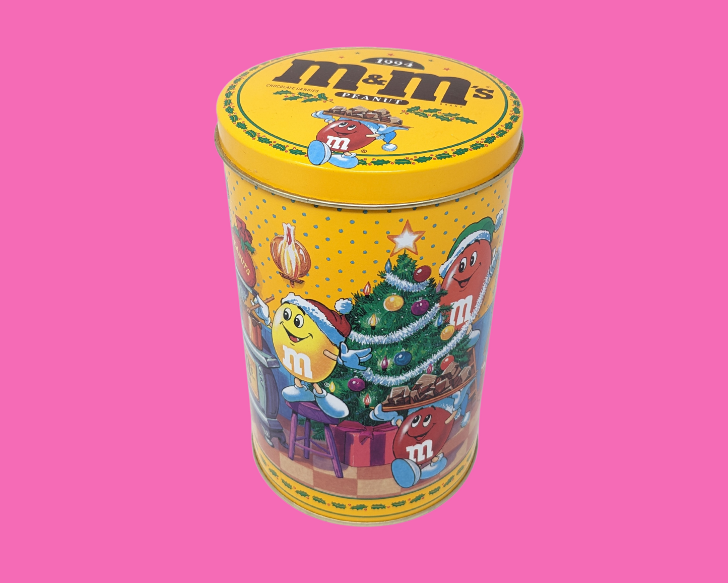 Vintage 1994 Peanut M&M's Chocolate, Christmas, Tin Box