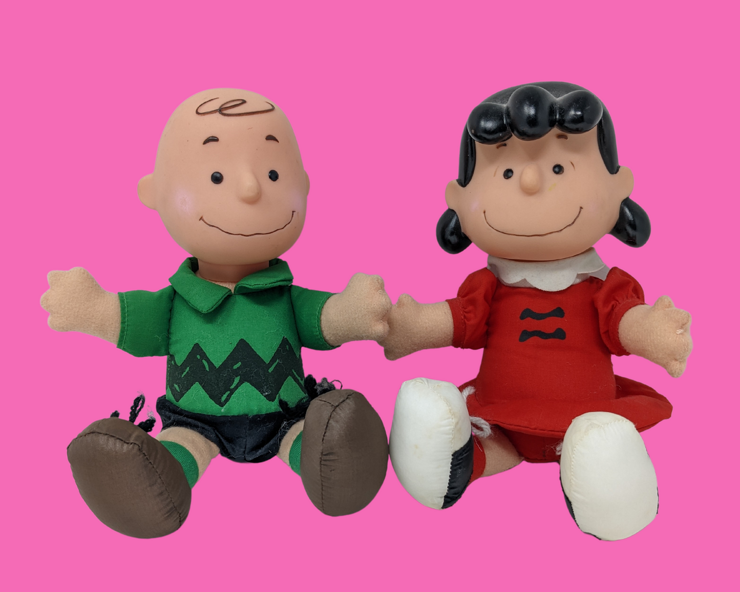 Vintage 1990's McDonald's Charlie Brown &amp; Lucie Van Pelt Peluches, Figurines