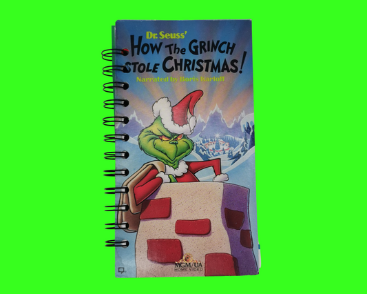 How the Grinch Stole Christmas! Upcycled VHS Movie Notebook