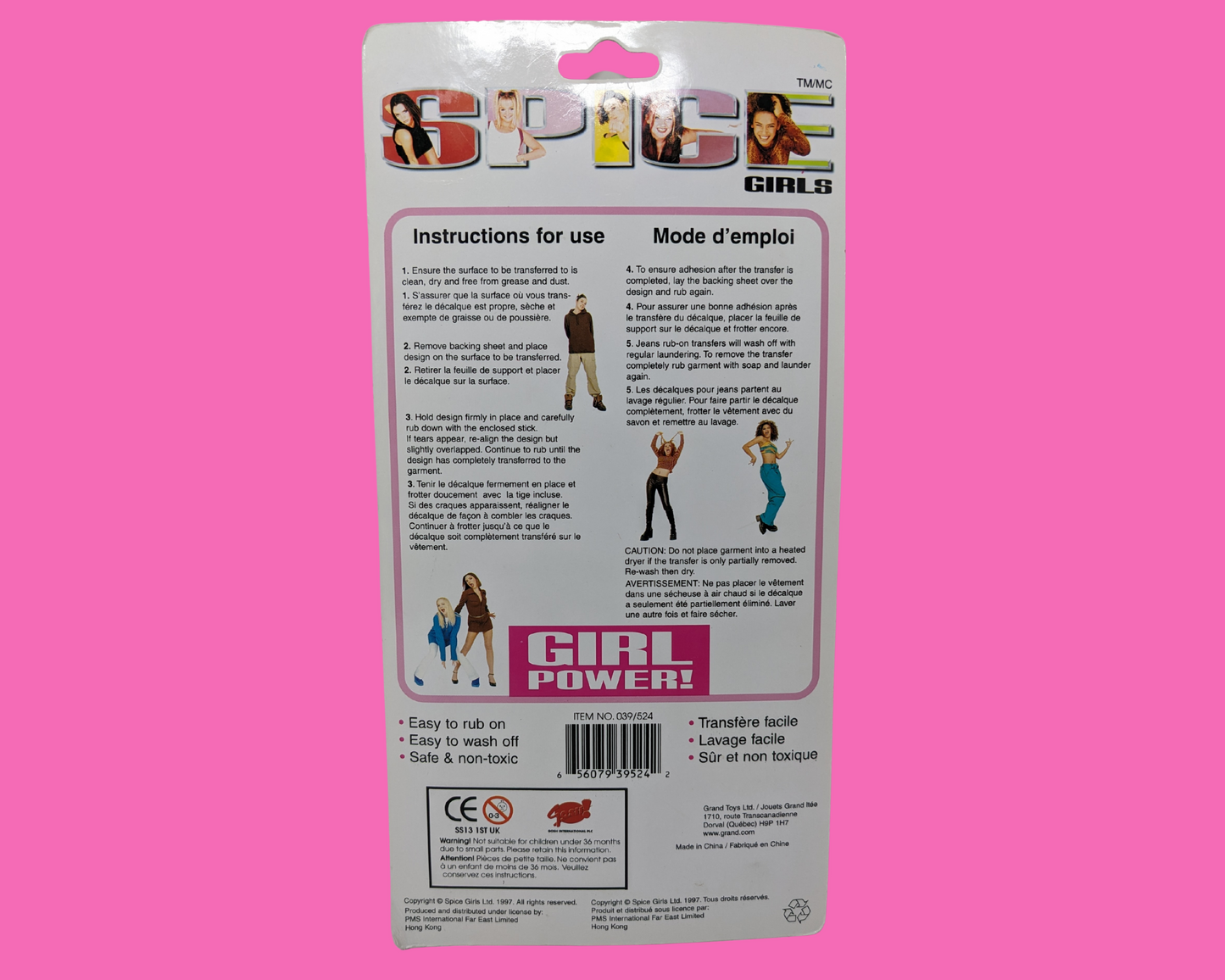 Vintage des années 1990 scellé, Spice Girls Jean frotter sur