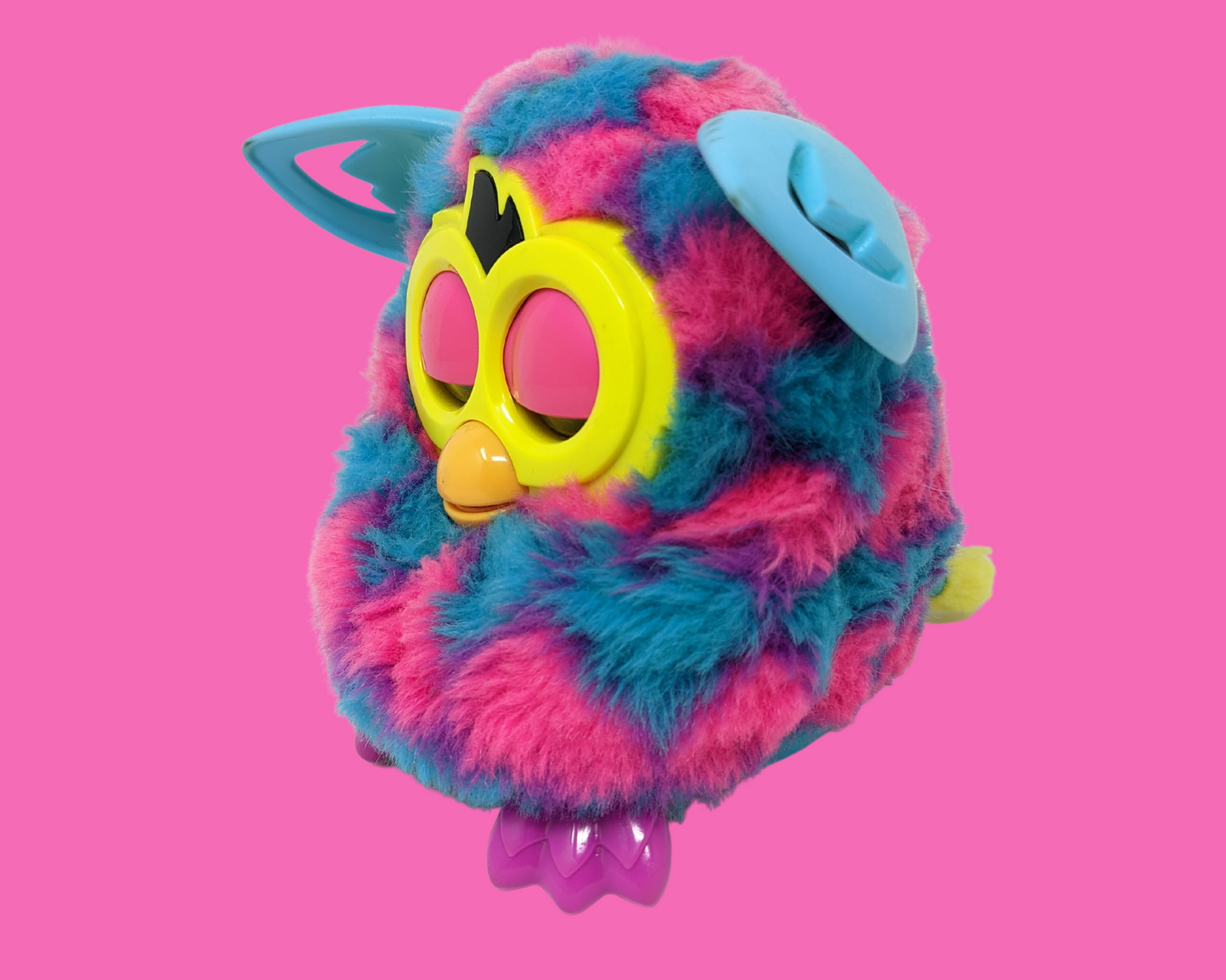 Retro, Pink and Blue Fluffy Furby Toy