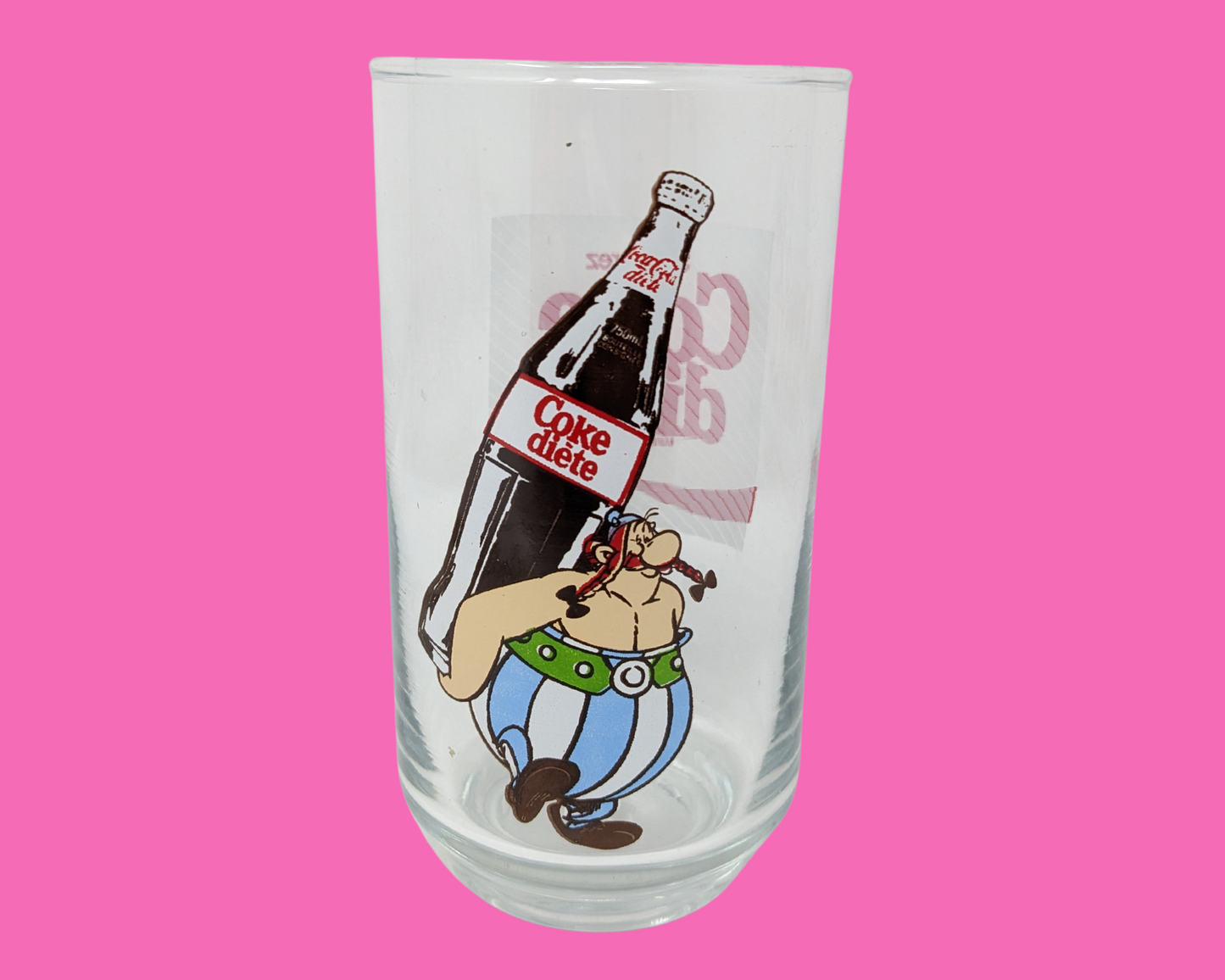 Vintage 1980's Set of Two Diet Coke Glasses // Astérix et Obélix, Idéfix et Obélix