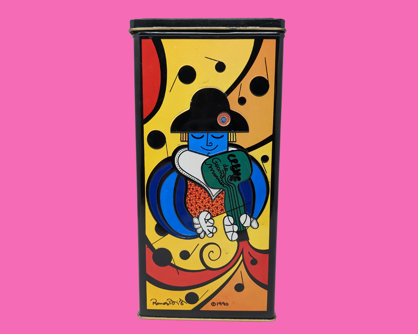 Vintage 1990's Crème de Grand Marnier Liqueur Colourful Tin Box