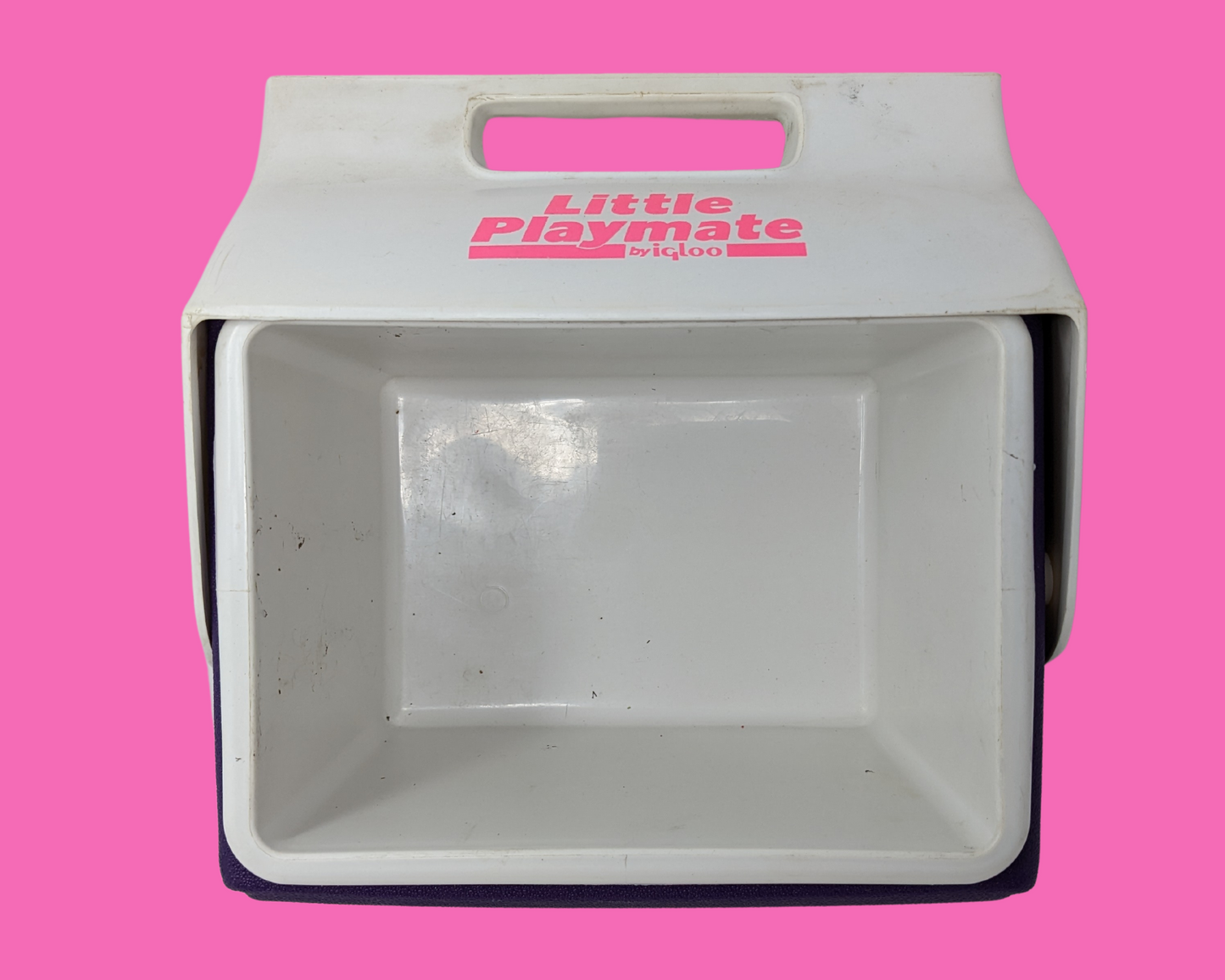Vintage 1990's White and Purple Little Playmate by Igloo Cooler