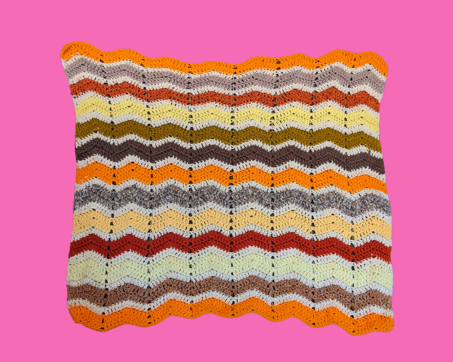 Vintage 1980's Small Crochet Blanket