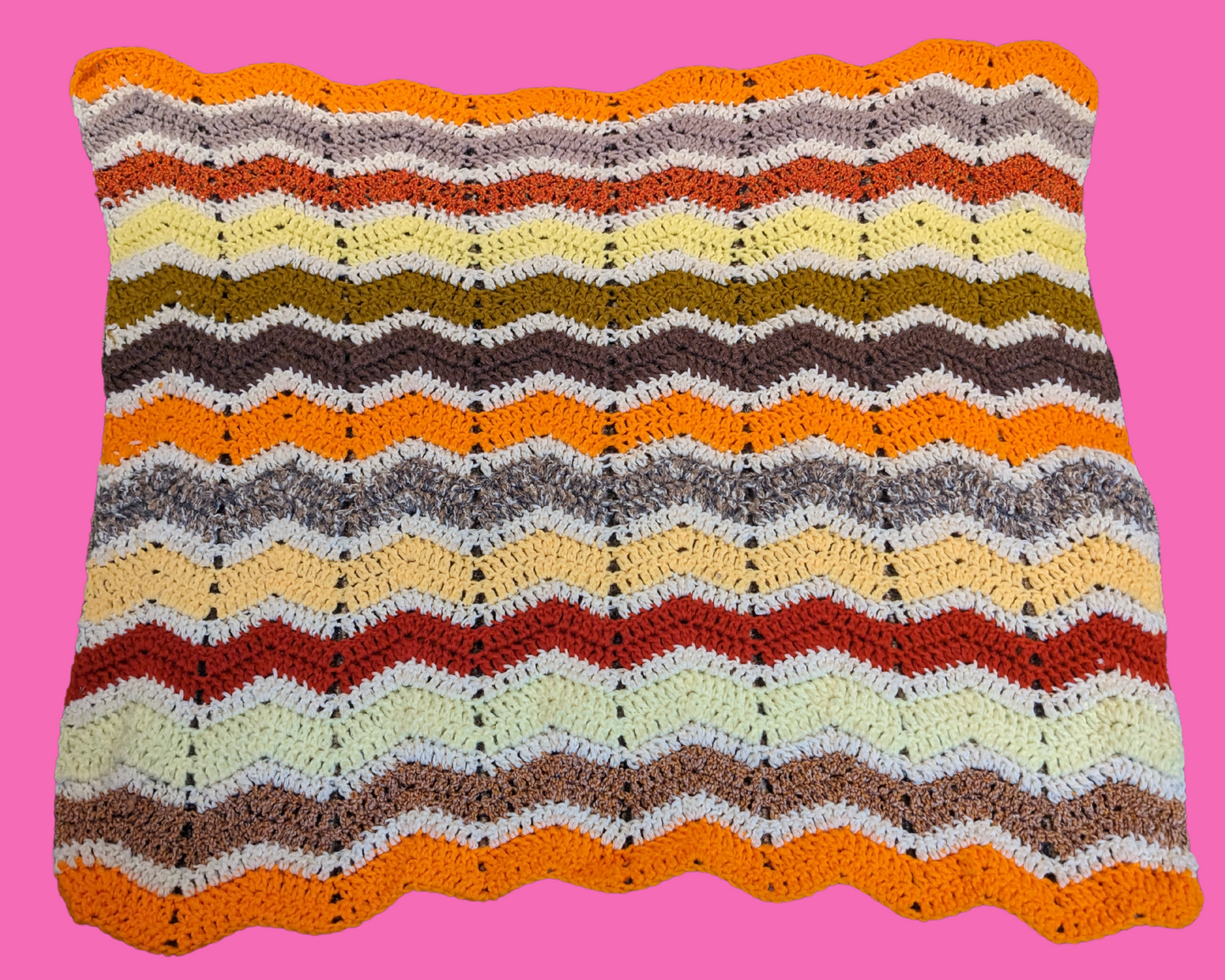 Vintage 1980's Small Crochet Blanket